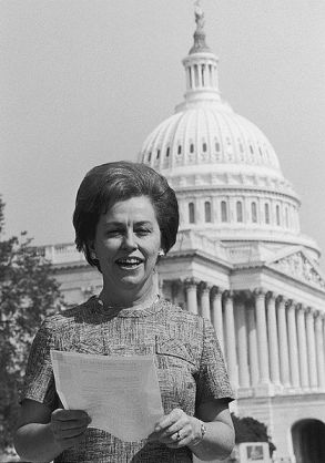 Rep. Martha Griffiths, D-Michigan, steered the Equal Rights Amendment through Congress. It failed to be ratified by the states, thanks to a backlash led by Phyllis Schlafly, an Illinois lawyer portraying herself as a happy housewife. (Warren D. Leffler)