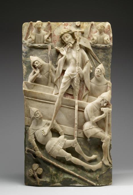 "Resurrection," carved alabaster, English, 15th century. Gay people were dead when I was born, but now we're alive. (Walters Art Museum, Baltimore)